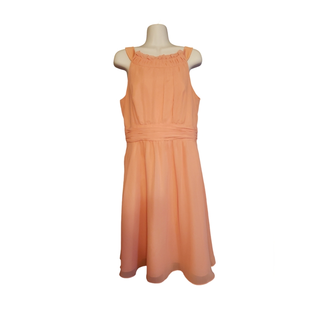 Alfred Angelo Peach Colored Cocktail Dress Size 14 - Picture 1 of 3